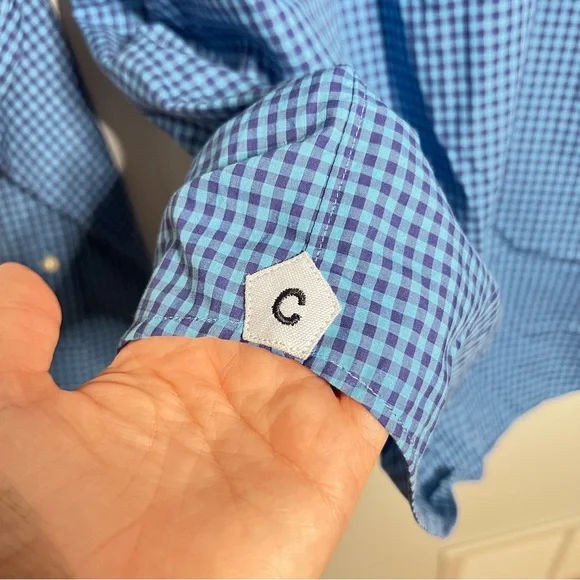 Daniel Cremieux Men’s Large Blue Navy Check Shirt 100% Cotton Button-Down Shirt - Picture 8 of 10